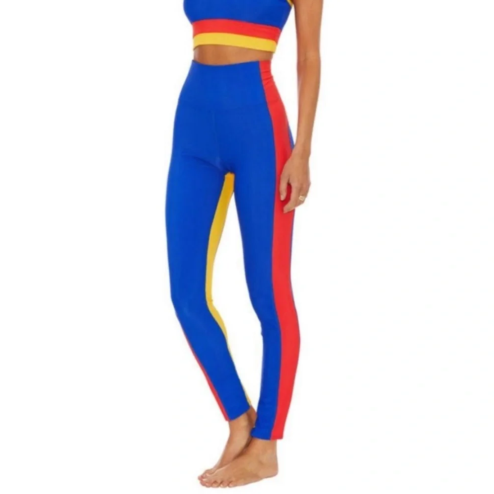 NWOT Beach Riot Colorblock Full Length Ribbed High Rise Leggings - Picture 2 of 5